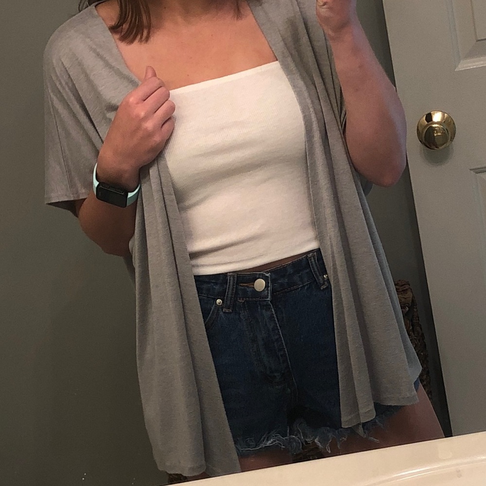 White ribbed tube top